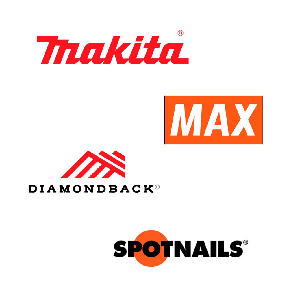 Graphic of 4 logos for special offer items - Makita, Max, Diamondback, and Spotnails on a white background